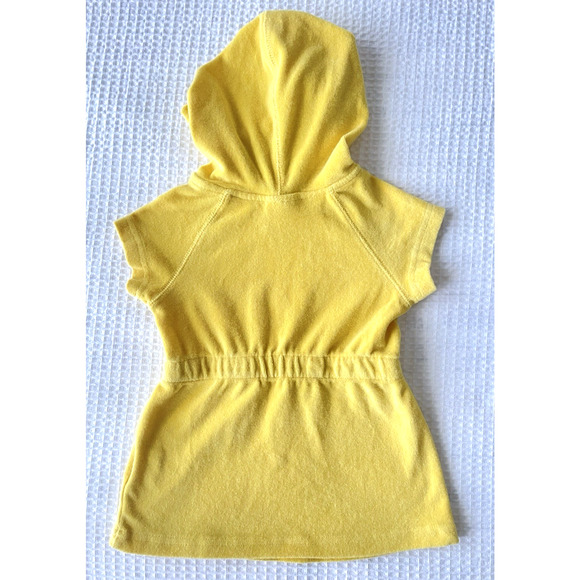 Hanna Andersson Girls Size 2 80 85 Terry Cloth Hoodie Swim Cover Up Yellow - Picture 3 of 4
